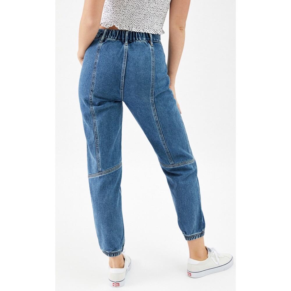 PacSun Super High Rise Seamed Denim Joggers - Picture 9 of 9